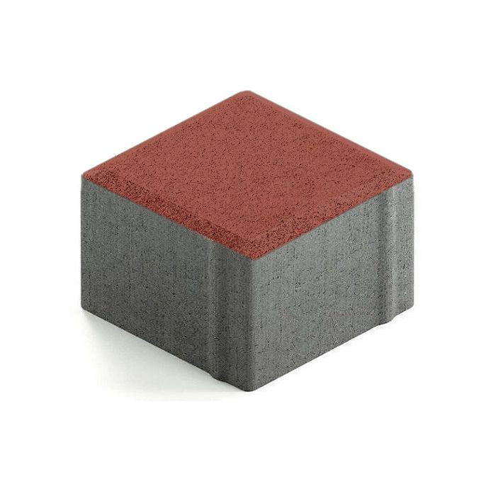 Тротуарная плитка 342 механический завод Квадрат 100х100х80 мм, красный