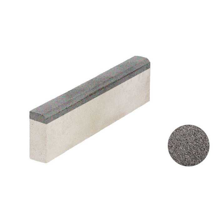 Тротуарный бордюр ВЫБОР БР 100.20.8 неполный прокрас, Гранит серый, 1000*200*80 мм